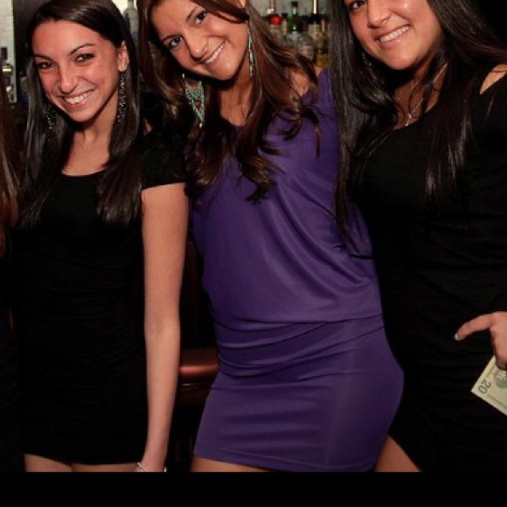 Camira purple Bcbg dress with cut out sleeves